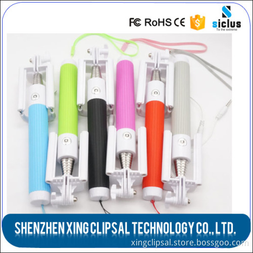2016 wholesale shenzhen wired cable automated mini selfie stick monopod